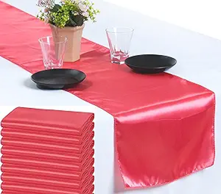 Coral Satin Table Runners